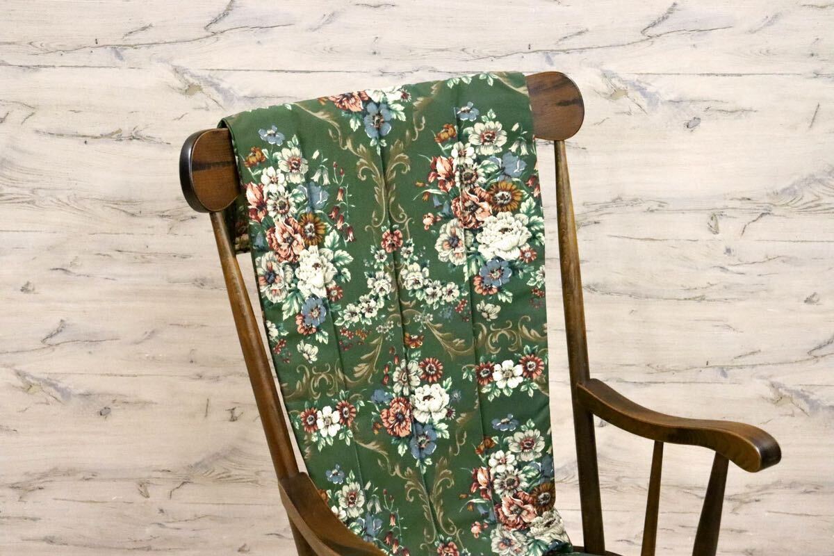 GMGS268○柏木工 / KASHIWA ロッキングチェア 揺り椅子 木製 ファブリック 花柄 レトロ カントリー ノスタルジック 椅子 古民家 飛騨家具