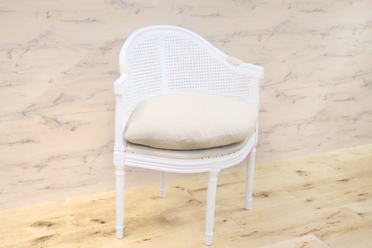 GMGT99○シャビーシック ラウンジチェア ダイニングチェア クラシカル ファブリック フェザークッション 検)カントリーコーナー