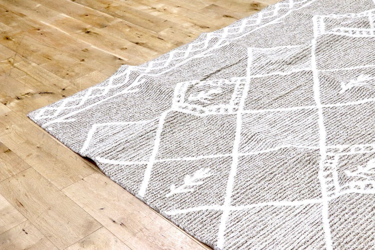 GMHH322G○日本カーペット工業会 カルム ポリプロピレン100% ブラウン ラグ カーペット 絨毯 モデルルーム展示品