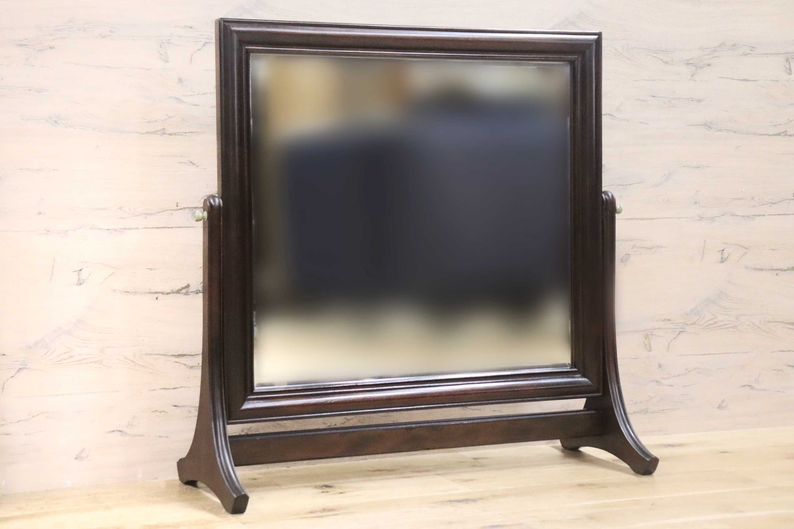 GMGH296○松本民芸家具 スタンドミラー 姿見 置き鏡 卓上ミラー 最高峰 ミズメザクラ 昭和レトロ 国産家具 定価約14万