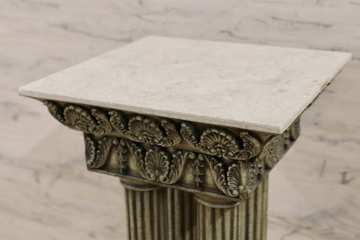 GMFK214A○西洋 ヨーロピアン クラシック オブジェ 玄関飾 置物 装飾柱 アンティーク 樹脂製 ローマ風