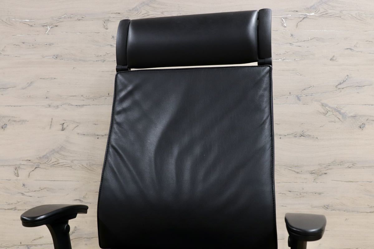 GMGF31○sedus / セダス OPEN UP オープンアップ デスクチェア ハイバックチェア 本革 黒 書斎椅子 オフィスチェア ドイツ 定価約43万