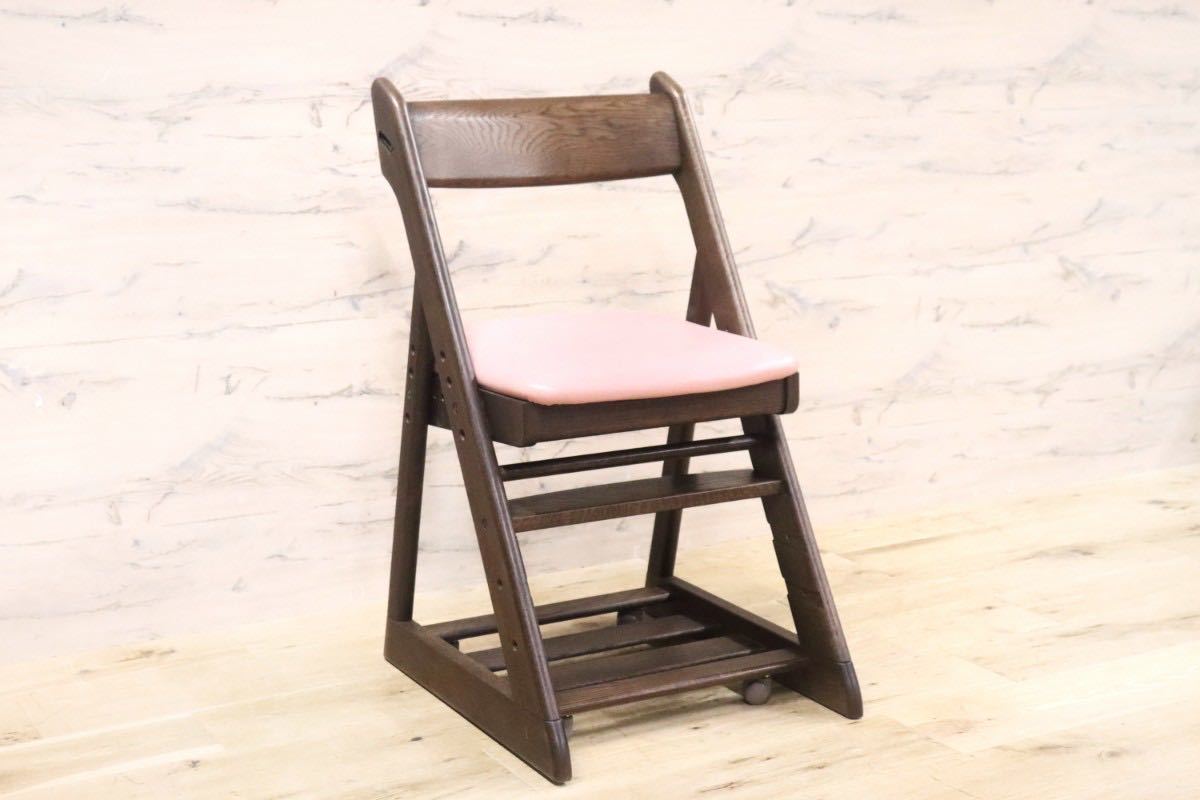 GMGK228B○karimoku / カリモク キッズチェア デスクチェア 椅子 高さ調節機能 キャスター付 ピンク 定価7.1万