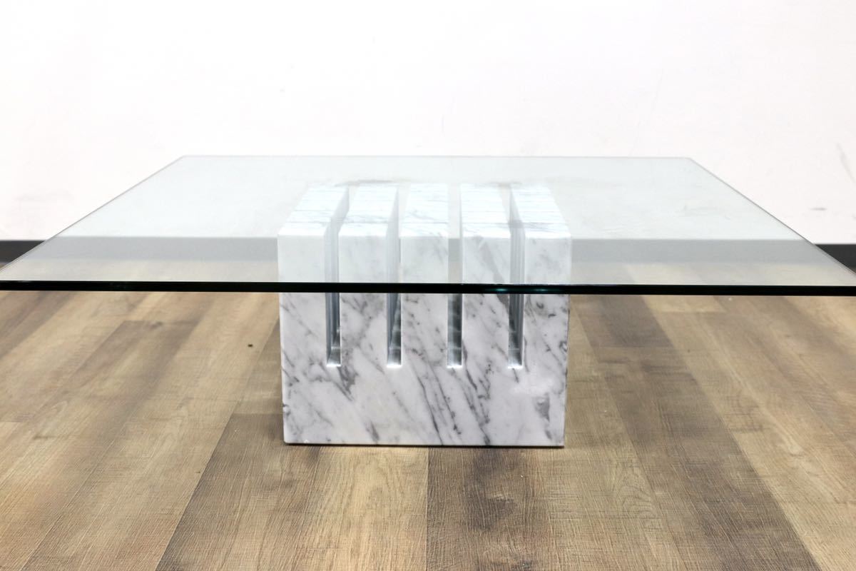 GMGK43○cattelan italia / カッテラン イタリア Scacco ガラス製 リビングテーブル Philip Jackson 定価28.7万 展示品※発送不可