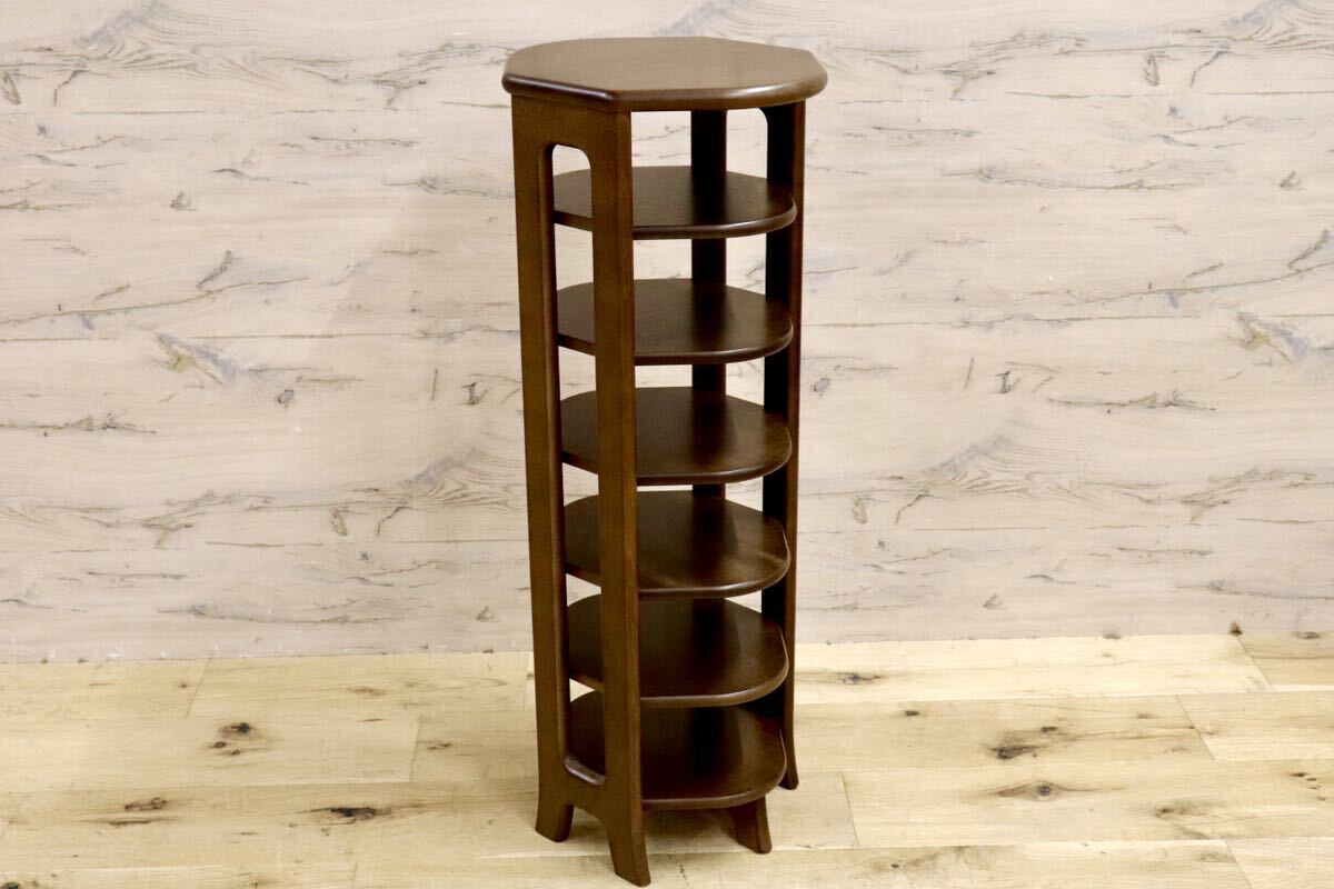 GMHK249○karimoku / カリモク スリッパラック シューズラック 花台 玄関収納 レトロ カントリー 飾り棚 木製