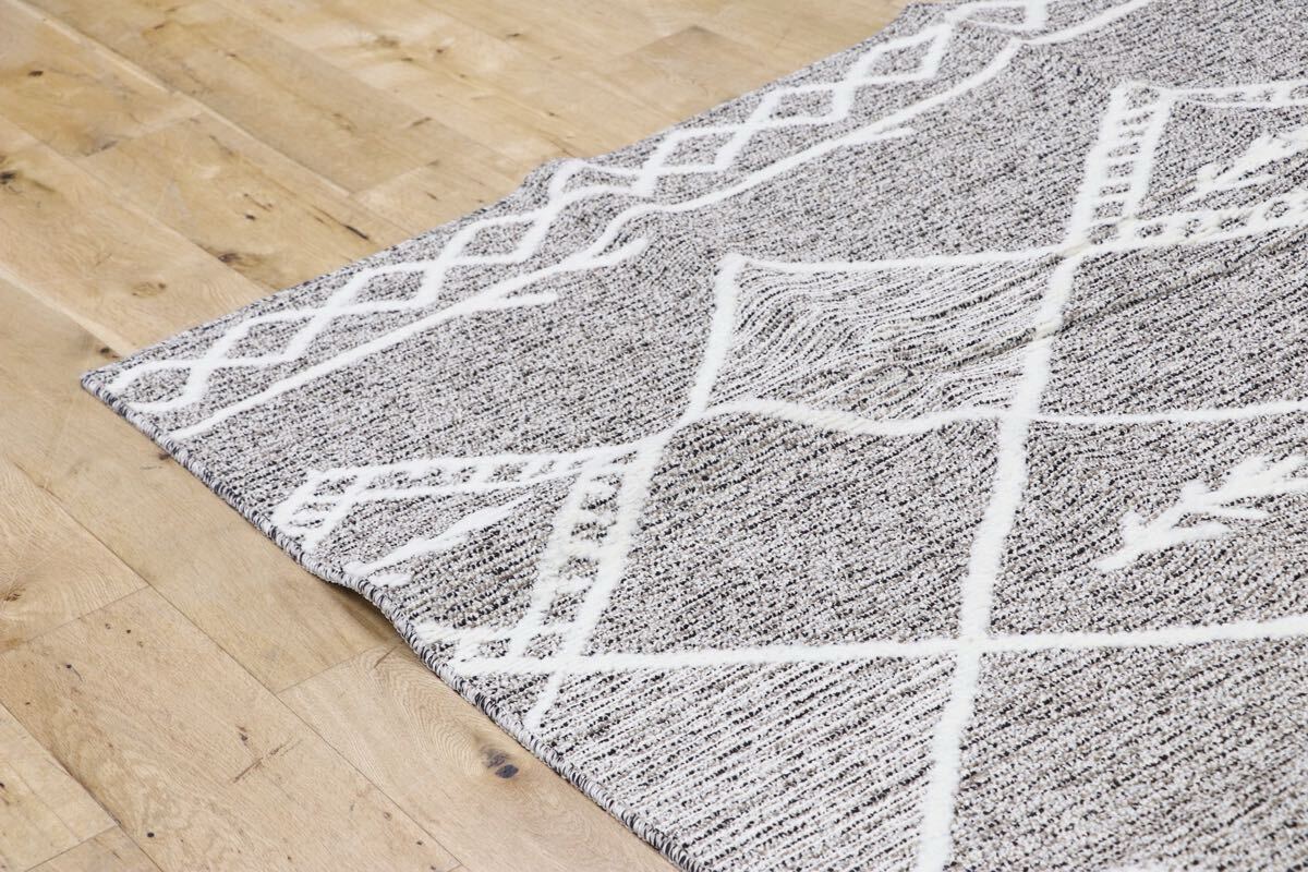 GMHH322C○日本カーペット工業会 カルム ポリプロピレン100% ブラウン ラグ カーペット 絨毯 モデルルーム展示品