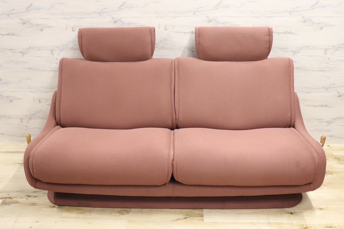 GMGN265○karimoku / カリモク UA4262VB 2人掛けソファ ラブソファ リクライニングソファ ファブリック 国産家具 定価約22万 展示品