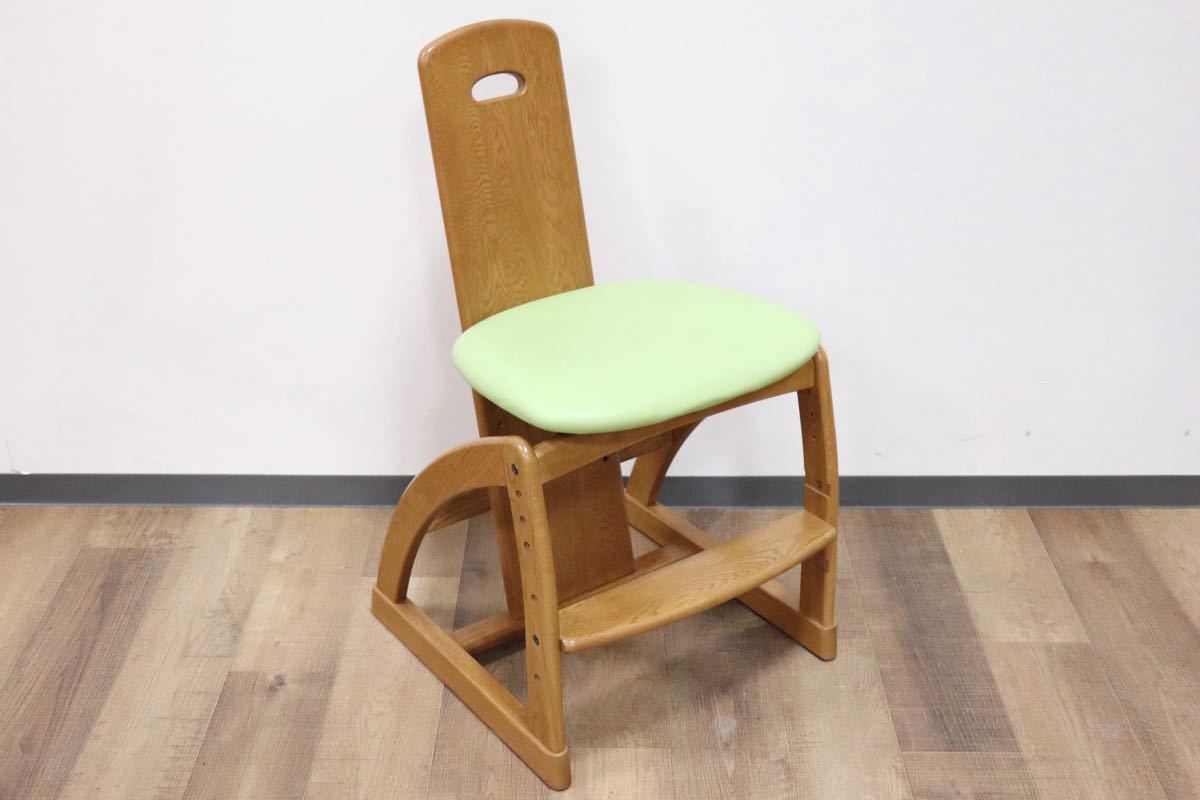 GMGH94○karimoku / カリモク キッズチェア 学習椅子 デスクチェア 椅子 高さ調整機能 グリーン 北欧スタイル 国産家具