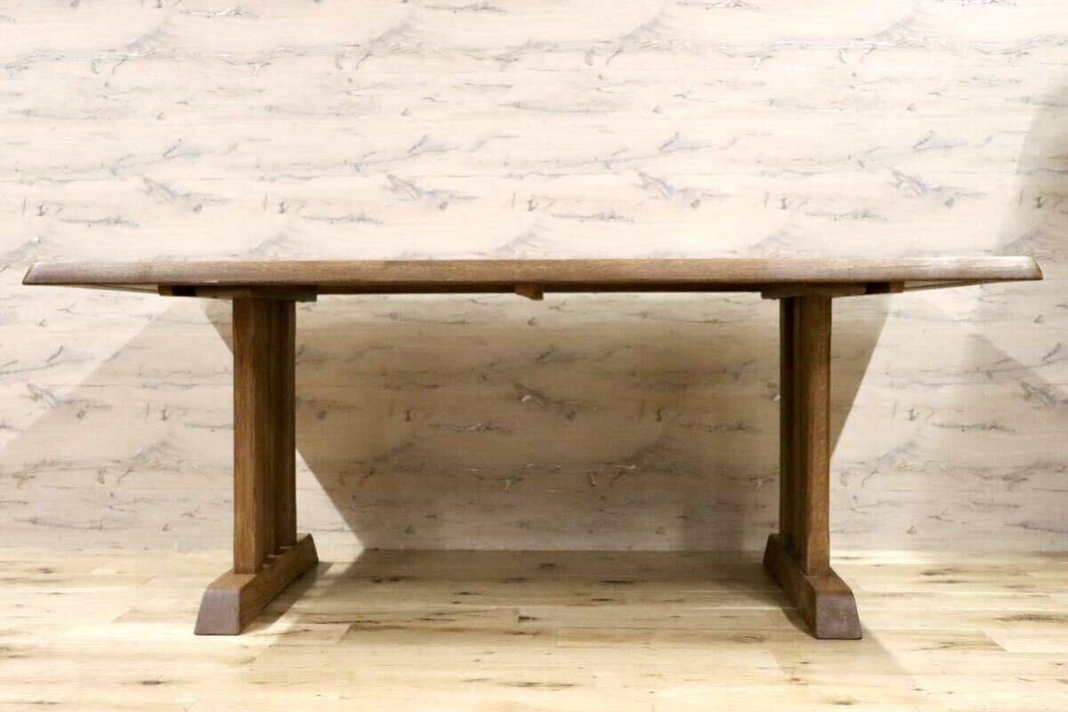 GMHH78○オーク無垢材 ダイニングテーブル 食卓テーブル 作業台 机 なぐり加工 和モダン ナチュラル カントリー レトロ 古民家 定価約15万