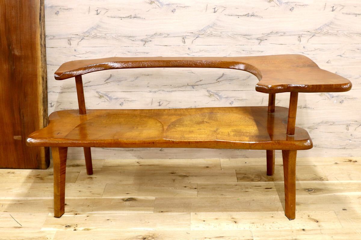 GMCK125○作家物 長椅子 ベンチ チェア 椅子 無垢材 工房家具 Fukugi 特注 鹿児島