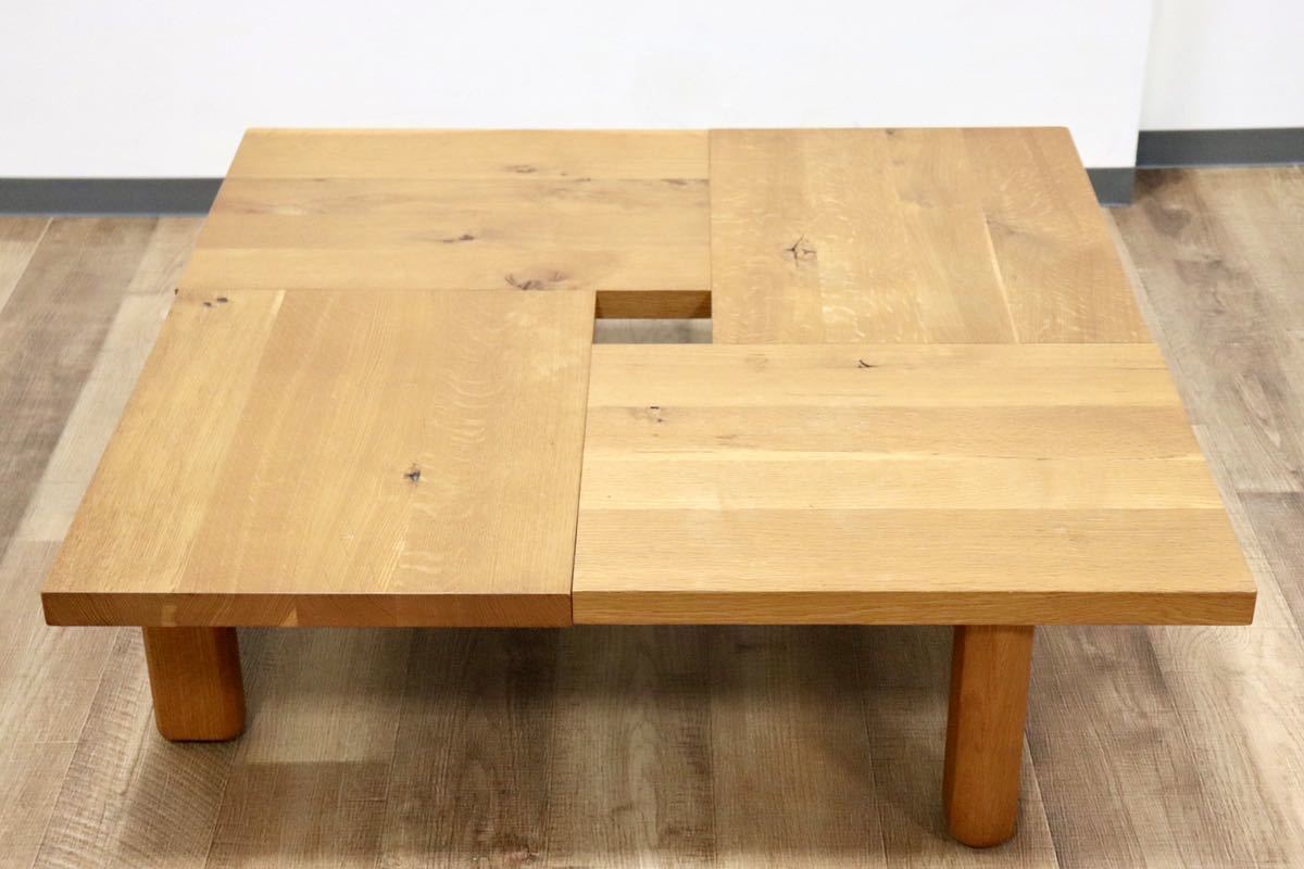 GMGH167○飛騨産業 / HIDA キツツキ 森のことば センターテーブル リビングテーブル ローテーブル オーク無垢材 定価19.3万 展示品