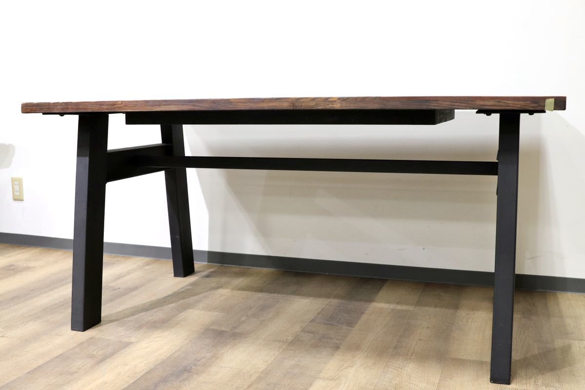 GMGN303○Dutchbone / ダッチボーン ダイニングテーブル 古材 スチール インダストリアル 工業系 無垢材 オランダ 家具 希少