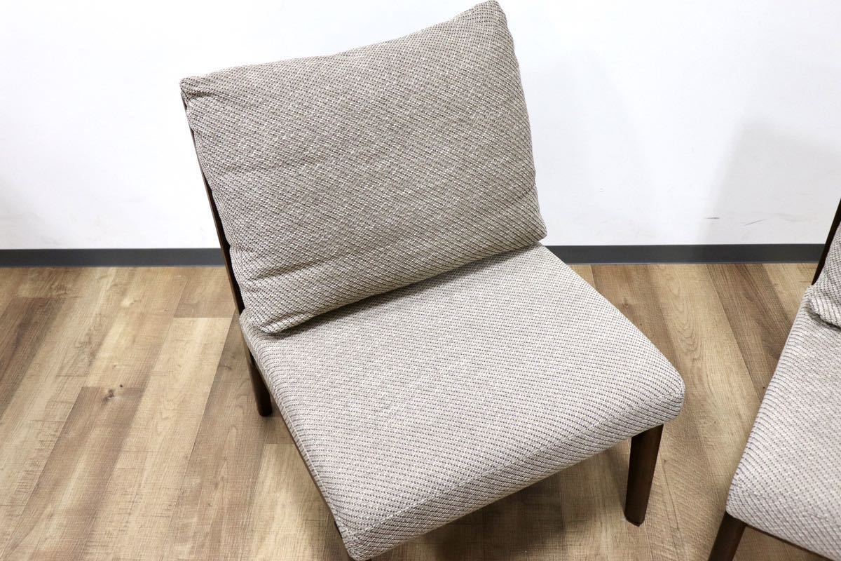 GMGN171A○浜本工芸 / HAMAMOTO ダイニンチェア アームレスチェア 椅子 2脚セット 無垢 楢材 ファブリック 国産家具 定価約17万 展示品