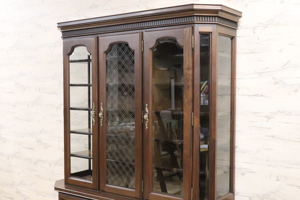 GMGN168○コスガ / KOSUGA リージェントハウス キャビネット 飾り棚 食器棚 ウォールナット材 クラシック 定価約44 万