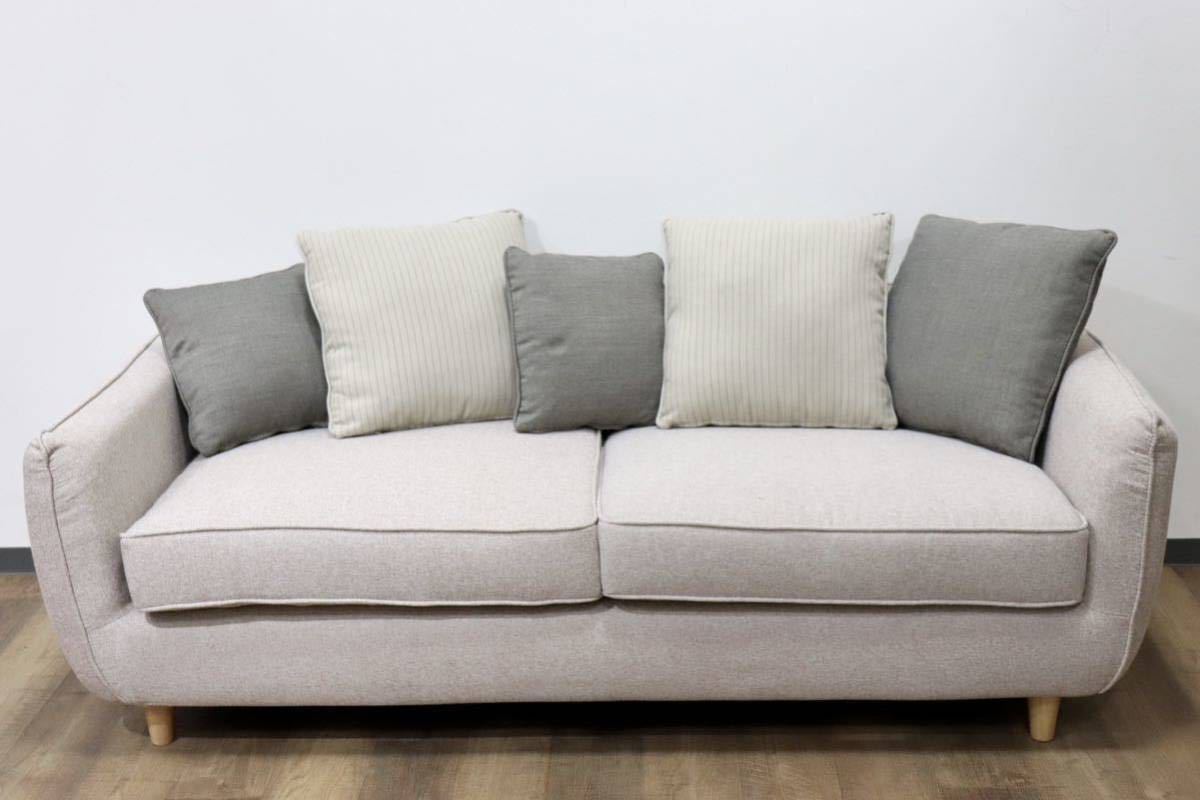 GMGH224○東谷 シアター 2.5人掛けソファ ラブソファ ローソファ ワイドソファ ファブリック カバーリング モデルルーム展示品 定価約9.7万