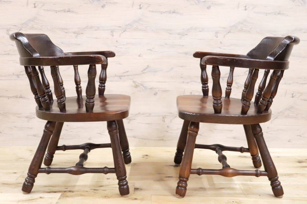 GMGN359B○飛騨産業 / HIDA キツツキ FRONTIER フロンティアシリーズ ウィンザーチェア ダイニングチェア 椅子 レトロ 2脚セット 稀少