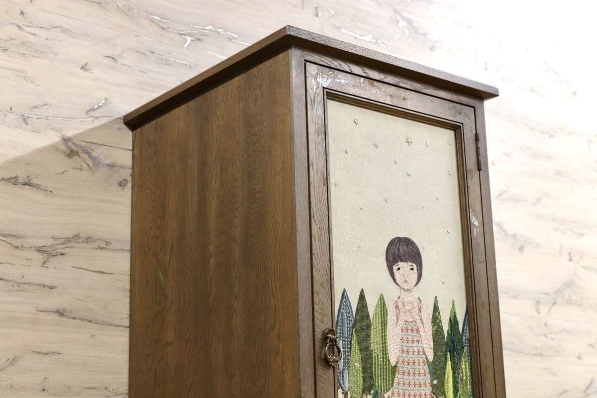 GMGH172○神戸家具 洋家具 一枚戸 洋タンス 洋服箪笥 チェスト 飯田喜久子 「星のターラー」 希少 アンティーク 在庫品 検)永田良介