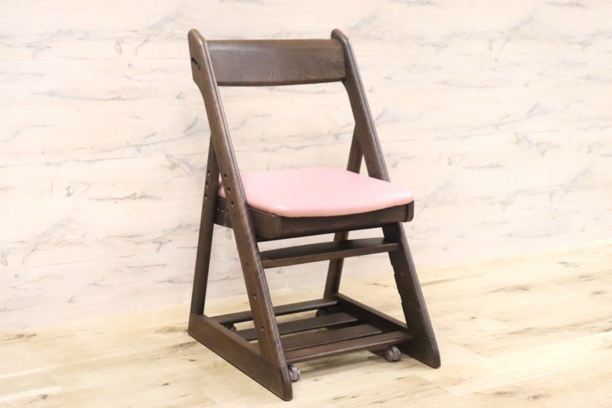 GMGK228A○karimoku / カリモク キッズチェア デスクチェア 椅子 高さ調節機能 キャスター付 ピンク 定価7.1万