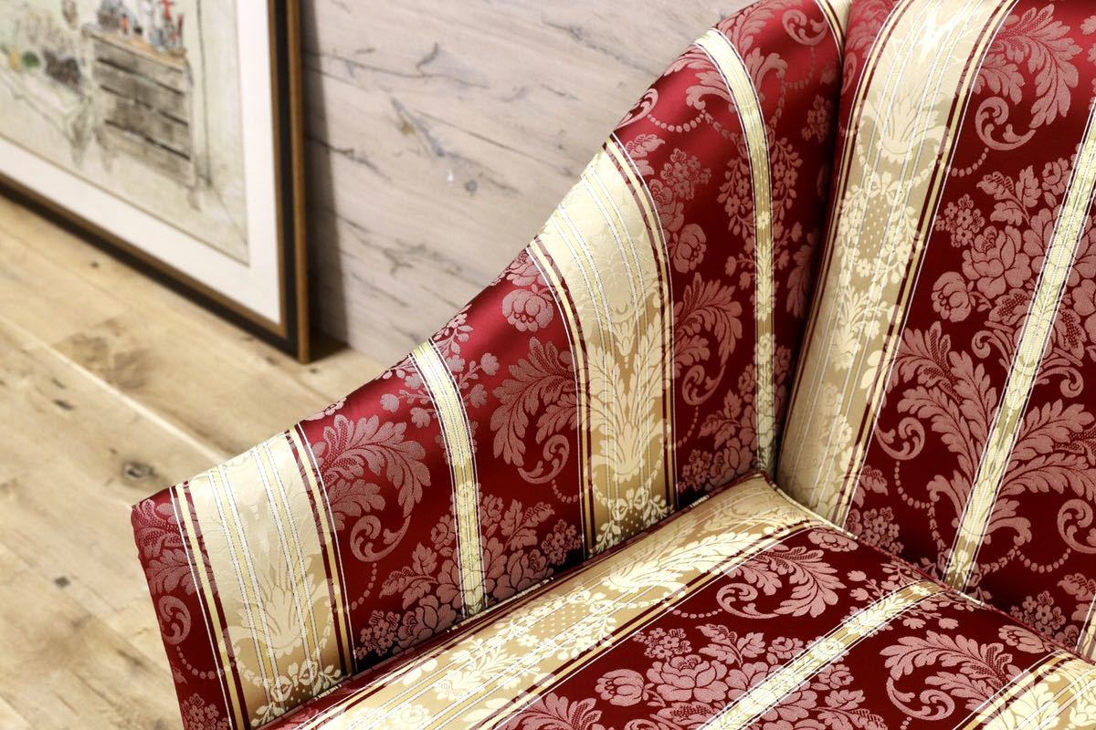 GMGH279○イタリアモダン クラシック 3人掛けソファ トリプルソファ ファブリック ヨーロピアン エレガント ロココ 展示品