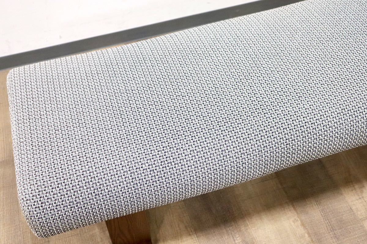 GMGN518A○NAGANO INTERIOR / ナガノインテリア ダイニングベンチ 長椅子 腰掛け ベンチ 楢材 ファブリック モダン 定価約7.4万 美品