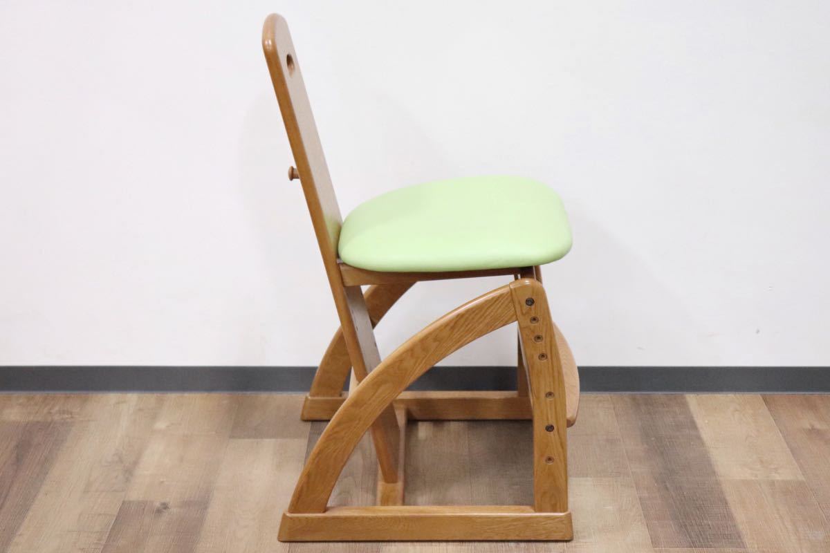 GMGH94○karimoku / カリモク キッズチェア 学習椅子 デスクチェア 椅子 高さ調整機能 グリーン 北欧スタイル 国産家具