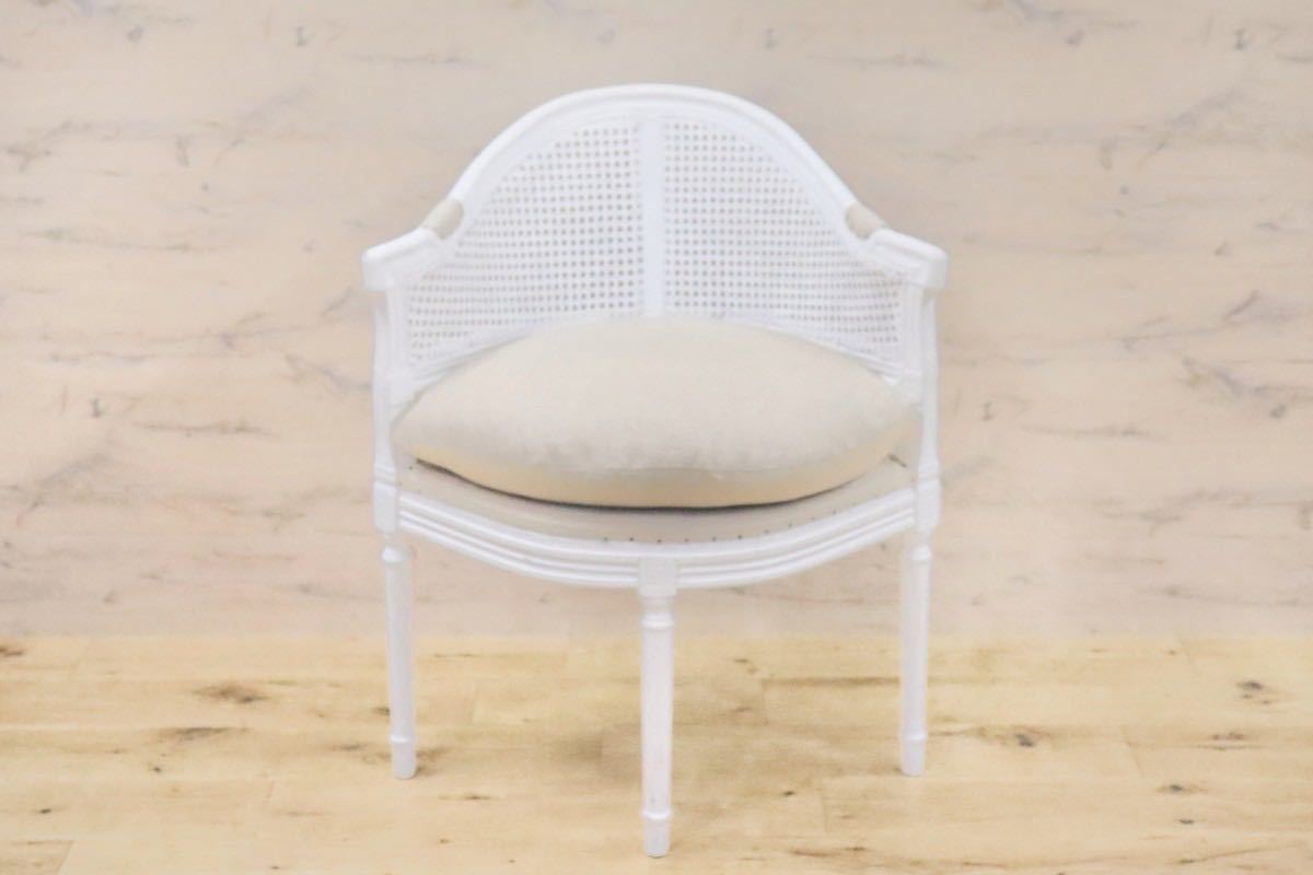 GMGT99○シャビーシック ラウンジチェア ダイニングチェア クラシカル ファブリック フェザークッション 検)カントリーコーナー