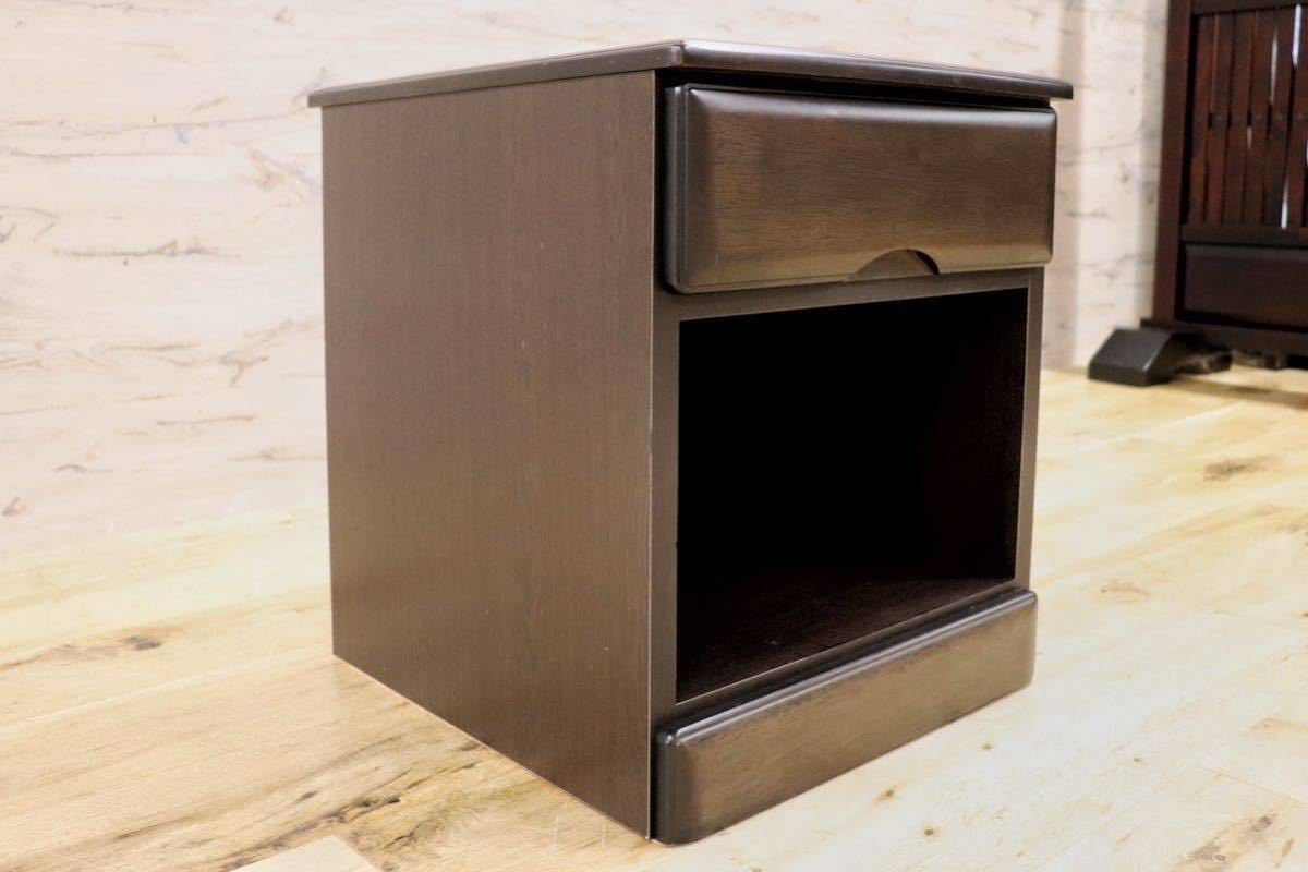 GMGH128A○サンコウ オアシス2 ナイトテーブル サイドテーブル ミニテーブル 小物収納 ダークブラウン クラシック モダン