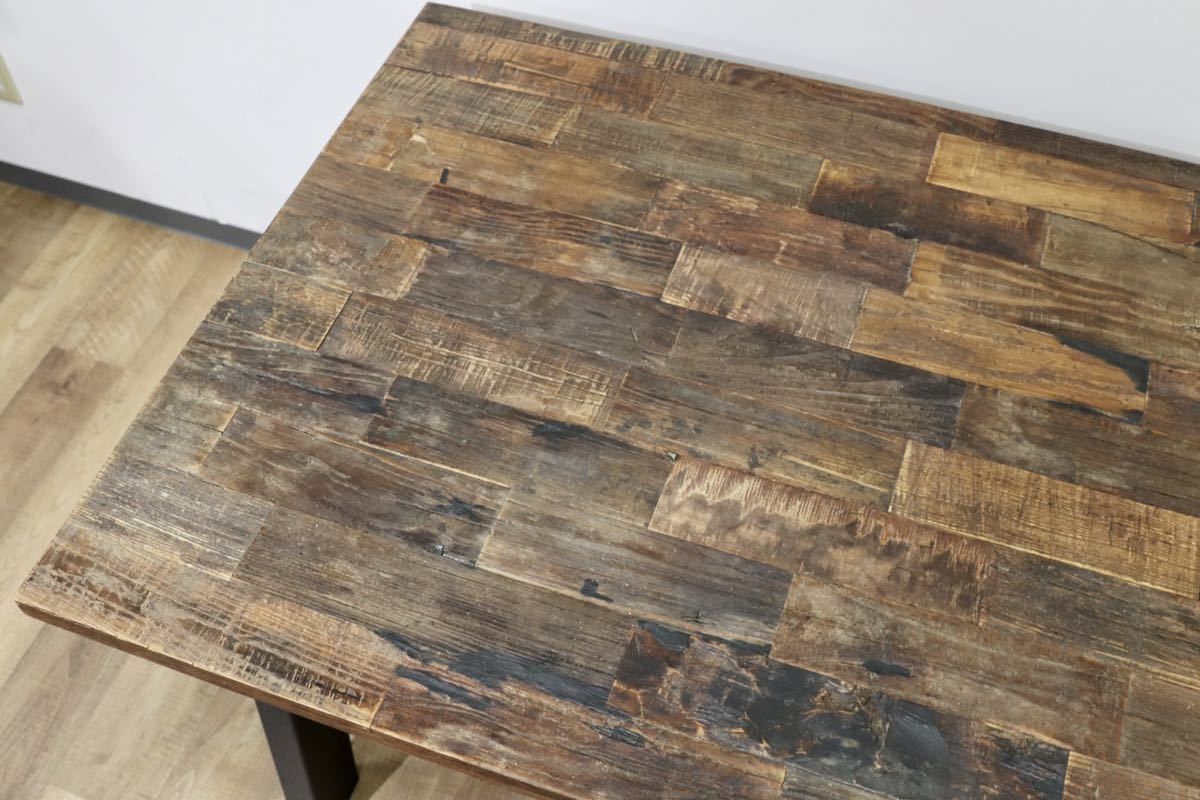 GMGN303○Dutchbone / ダッチボーン ダイニングテーブル 古材 スチール インダストリアル 工業系 無垢材 オランダ 家具 希少