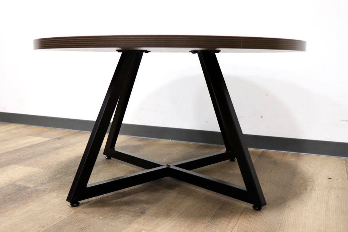 GMGK246B○東谷 ラウンドテーブル L-PT-336MIX センターテーブル コーヒーテーブル スチールレッグ メラミン化粧板 定価約2万 展示品