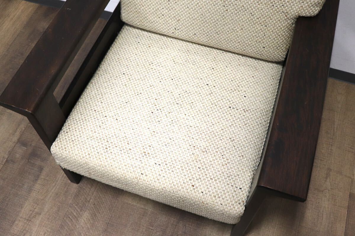 GMHH136A○北海道民芸家具 1人掛けソファ シングルソファ 応接 椅子 和家具 民藝 和モダン レトロ アンティーク 樺無垢 定価約16.5万