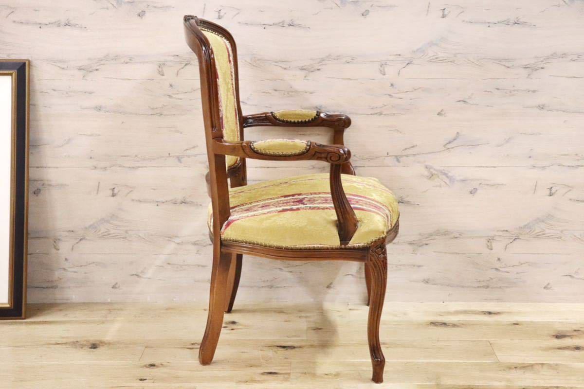 GMGS128A○イタリア モダン ダイニングチェア 椅子 猫脚 鋲打 ロココ調 金華山 クラシック エレガント アンティーク風 約5.2万