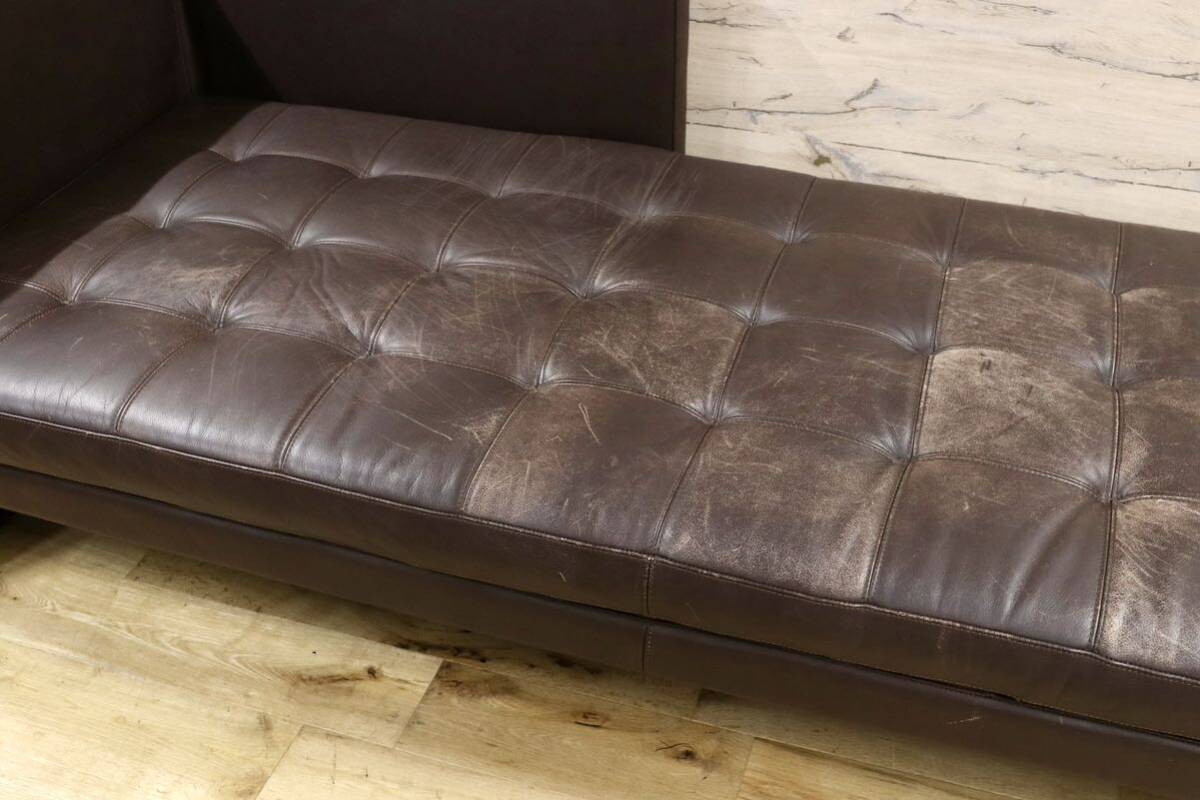 GMHK253○FENDI CASA / フェンディ カーサ シェーズロング ソファ 総本革 レザー ラグジュアリー モダン 最高級 検)cassina B&B