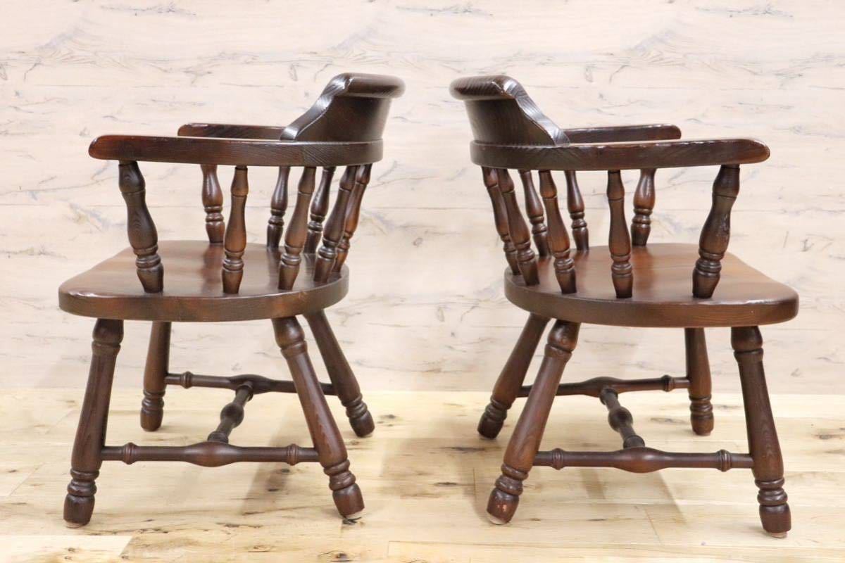 GMGN359B○飛騨産業 / HIDA キツツキ FRONTIER フロンティアシリーズ ウィンザーチェア ダイニングチェア 椅子 レトロ 2脚セット 稀少