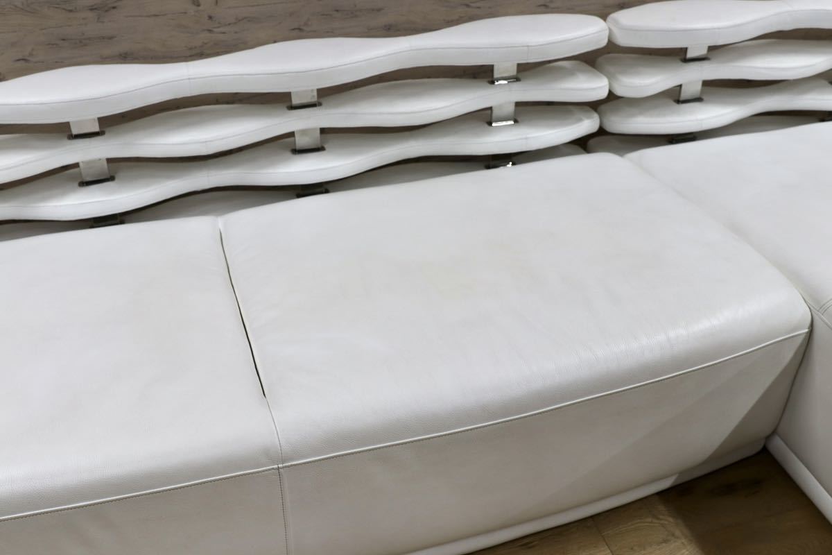GMGF55○KELVIN GIORMANI Luxury Sofas / ケルビンジョルマーニ orvieto ONDA 総本革 白 カウチソファ ドイツ 最高級 購入価格800万