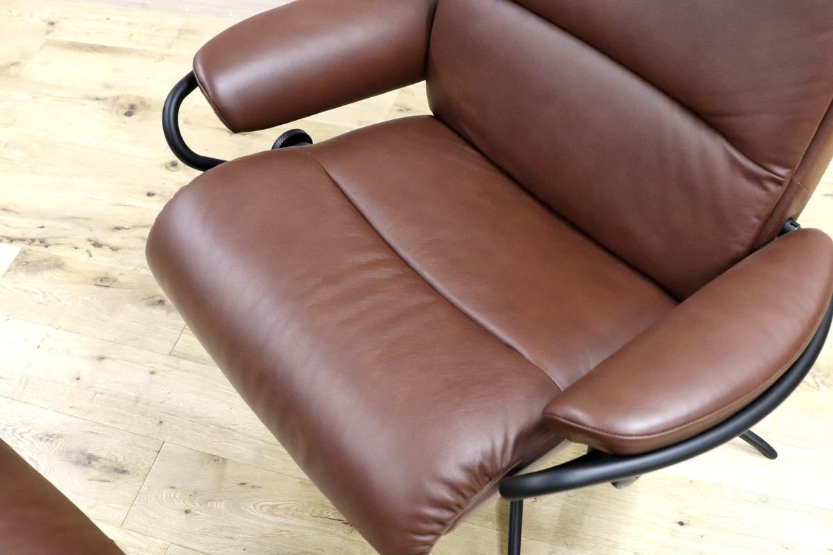 GMGF71○EKORNES / エコーネス ストレスレス トーキョー リクライニングチェア M 北欧 ノルウェー ブラウン 本革 定価約35.2万 展示品