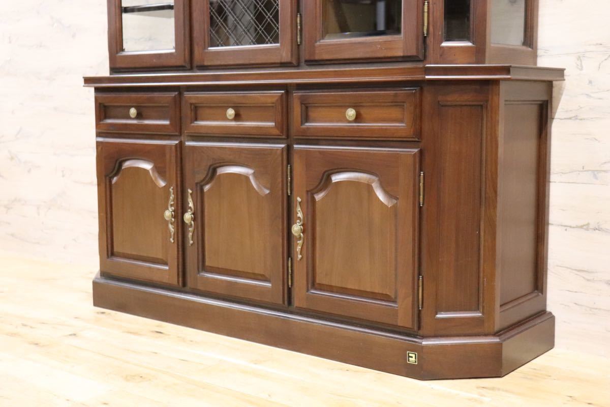 GMGN168○コスガ / KOSUGA リージェントハウス キャビネット 飾り棚 食器棚 ウォールナット材 クラシック 定価約44 万