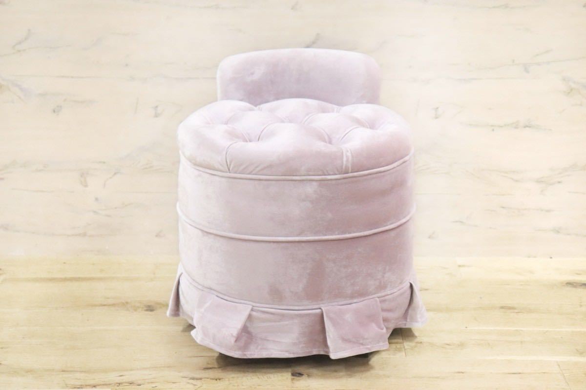 GMGT95D○kino スツール ドレッサーチェア ラウンジチェア 椅子 ファブリック ベロア クラシカル 定価約5万