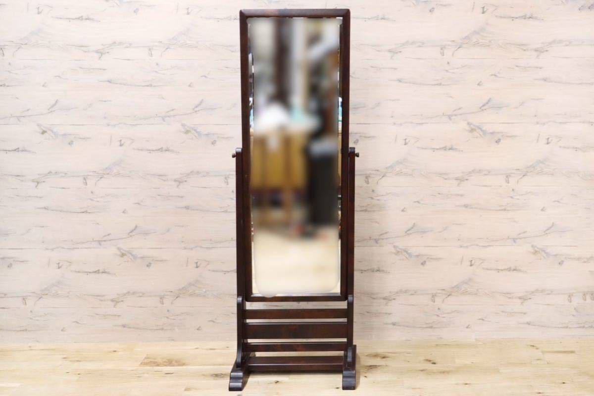 GMFK568○北海道民芸家具 姿見 全身鏡 スタンドミラー ウォールミラー 鏡 和モダン 樺材 飛騨 伝統工芸 定価約10万
