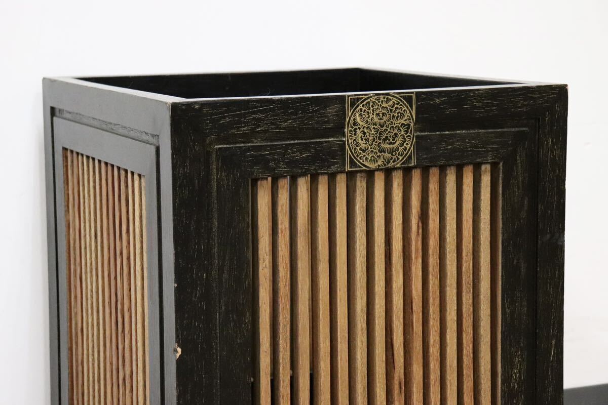 GMGS236C○和製ヴィンテージ 木製 傘立て アンブレラスタンド 玄関収納 和モダン 古民家 店舗 カフェ アンティーク レトロ 展示品