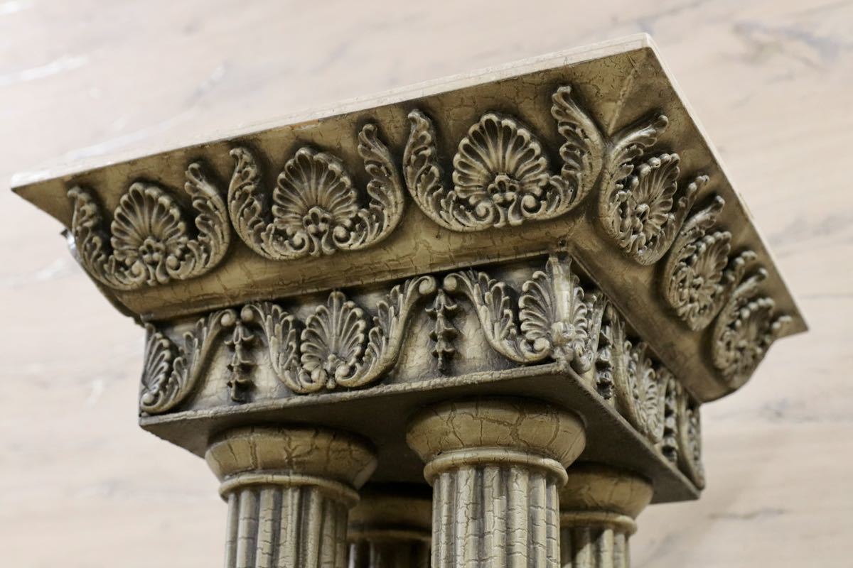 GMFK214A○西洋 ヨーロピアン クラシック オブジェ 玄関飾 置物 装飾柱 アンティーク 樹脂製 ローマ風