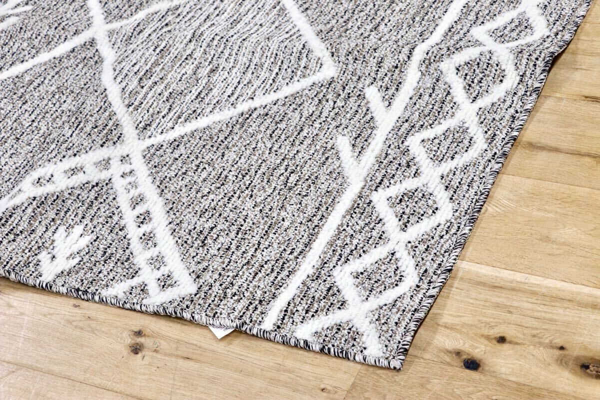 GMHH322C○日本カーペット工業会 カルム ポリプロピレン100% ブラウン ラグ カーペット 絨毯 モデルルーム展示品