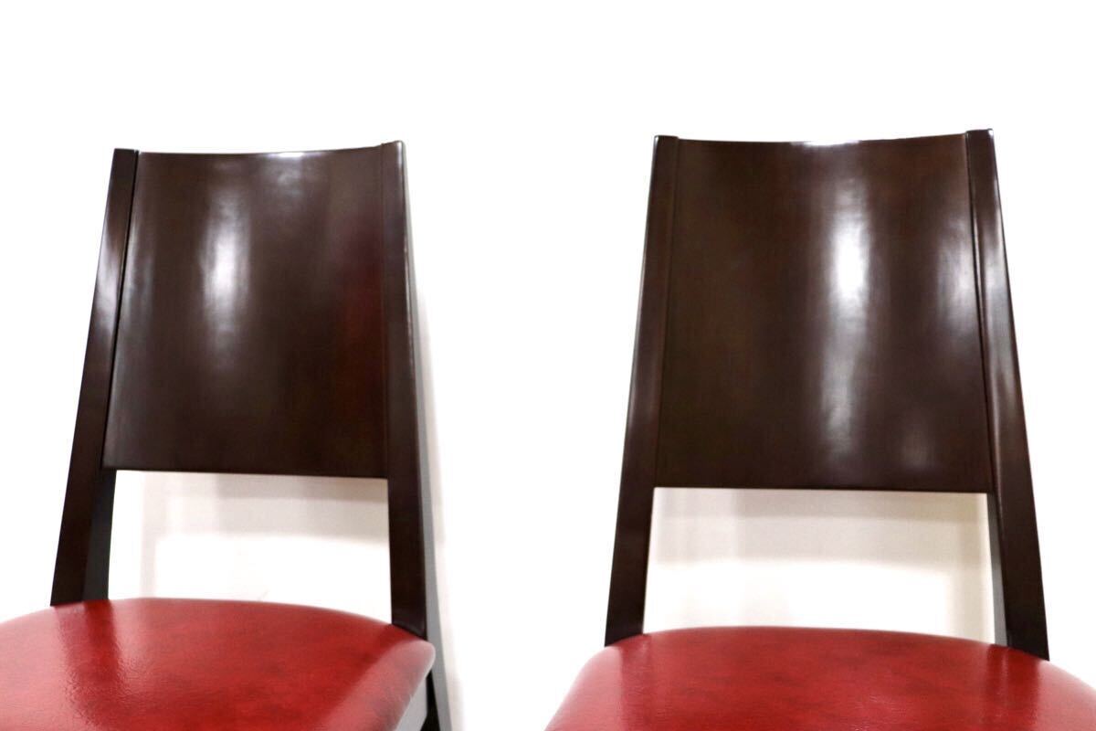 GMHH21M○CRES ダイニングチェア 椅子 2脚セット 食卓椅子 アームレスチェア 木製 合皮 モダン レトロ 店舗 カフェ 喫茶