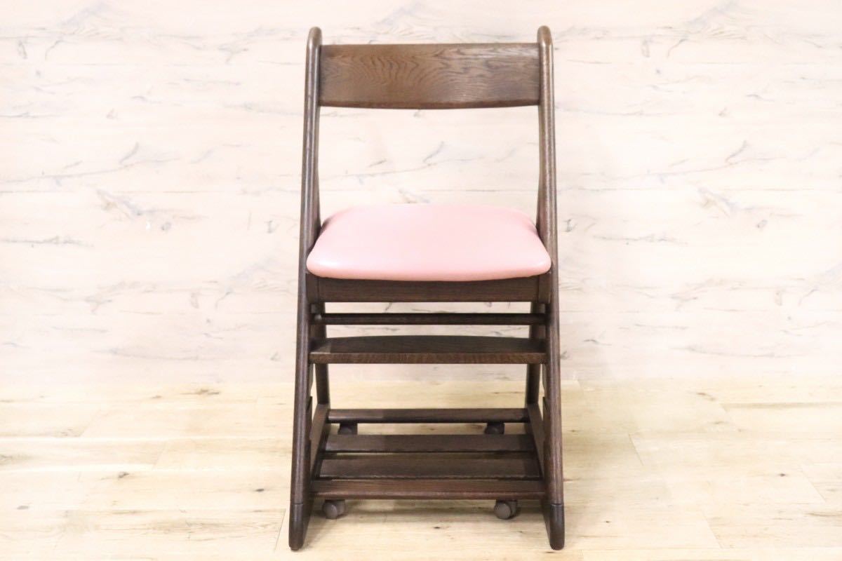 GMGK228B○karimoku / カリモク キッズチェア デスクチェア 椅子 高さ調節機能 キャスター付 ピンク 定価7.1万