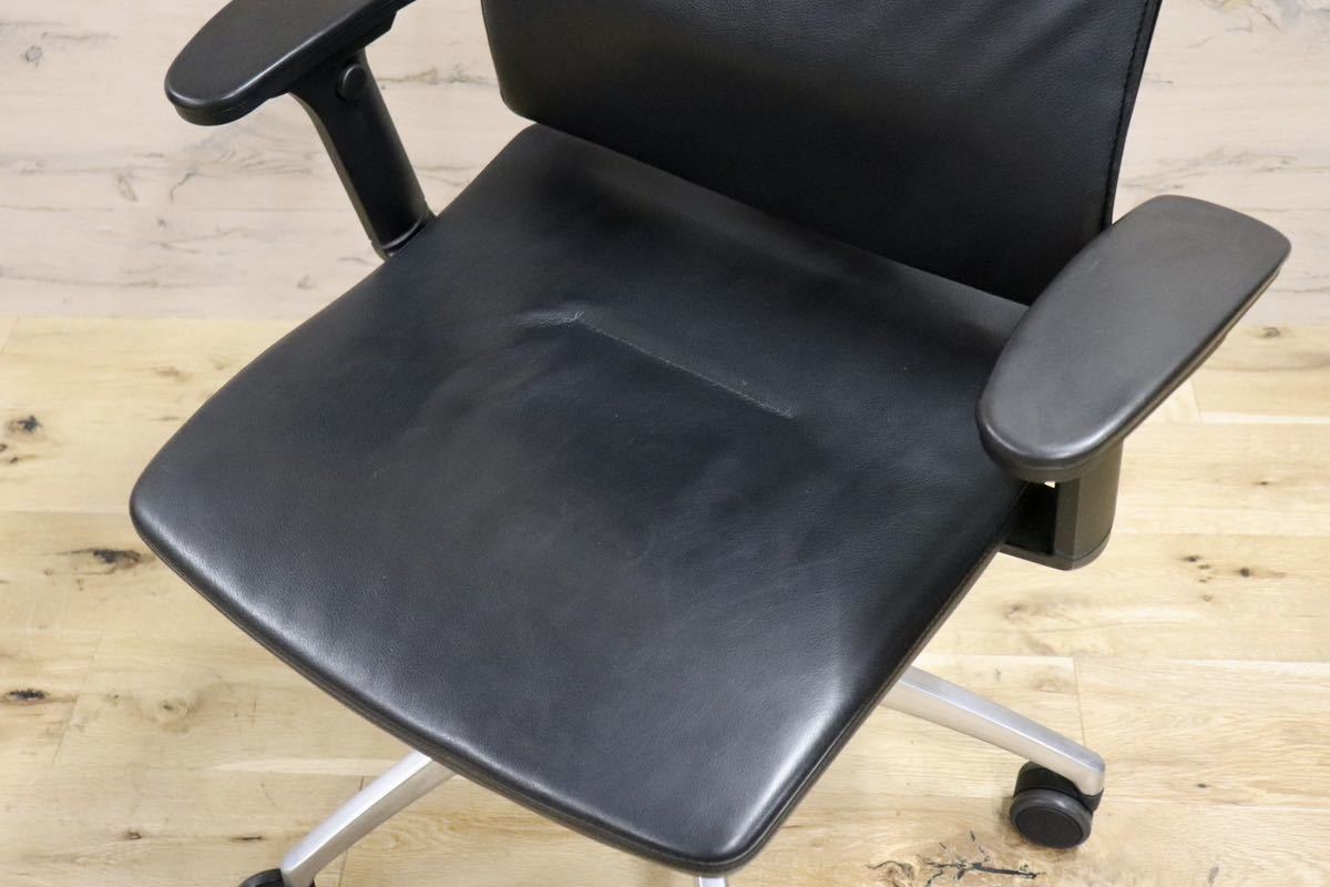 GMGF33○sedus / セダス OPEN UP オープンアップ デスクチェア ハイバックチェア 本革 黒 書斎椅子 オフィスチェア ドイツ 定価約43万