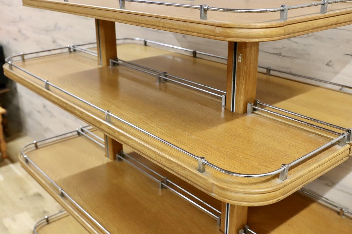 GMFH401○英国 イギリス アンティーク ディスプレイラック 棚 1940年代 オーク材 クラシック 西洋 店舗什器 輸入家具 定価38.5万