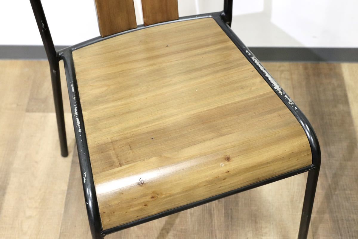 GMGN303B○MANHATTAN CHAIR / マンハッタンチェア 椅子 ダイニングチェア 2脚セット インダストリアル ウッド スチール 定価3.6万