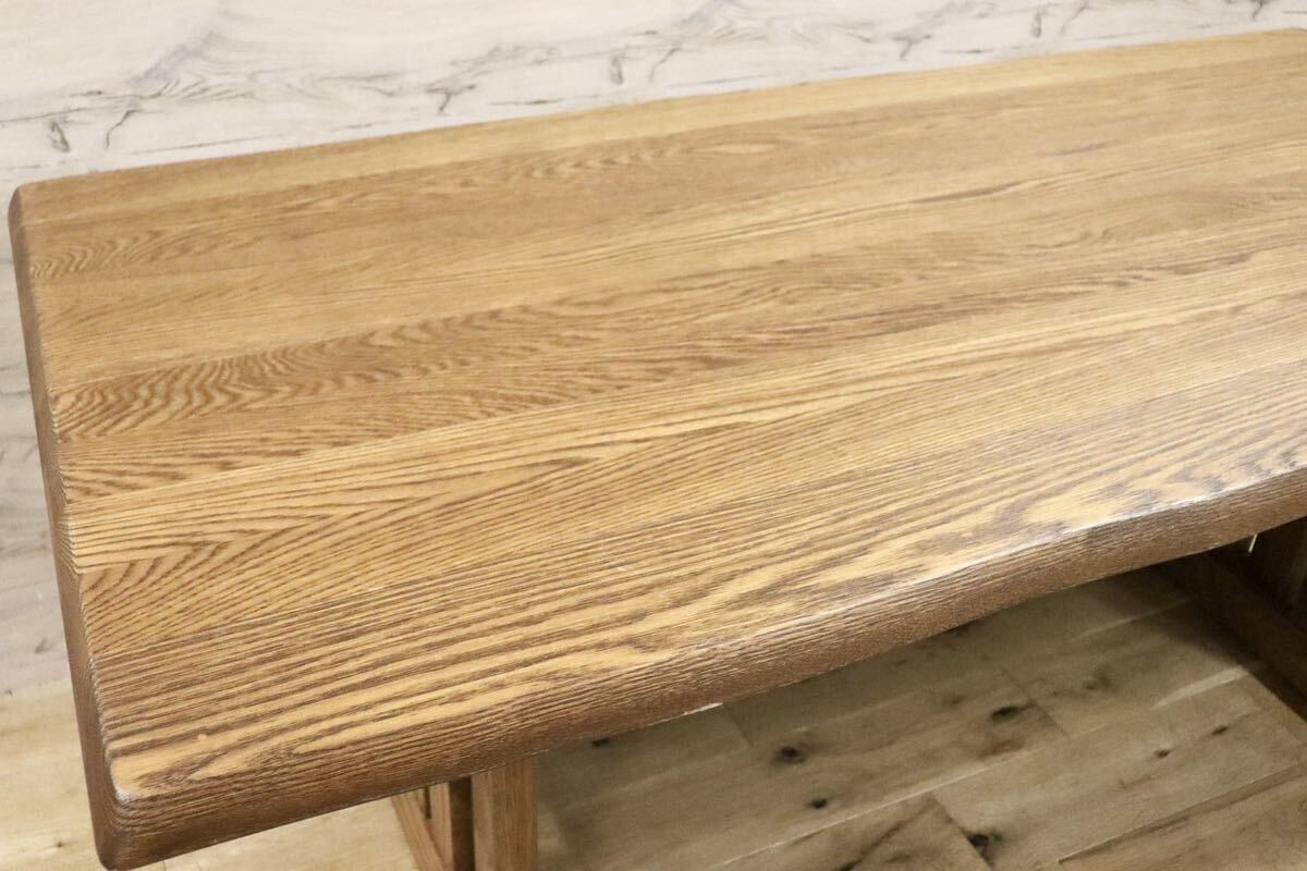 GMHH78○オーク無垢材 ダイニングテーブル 食卓テーブル 作業台 机 なぐり加工 和モダン ナチュラル カントリー レトロ 古民家 定価約15万