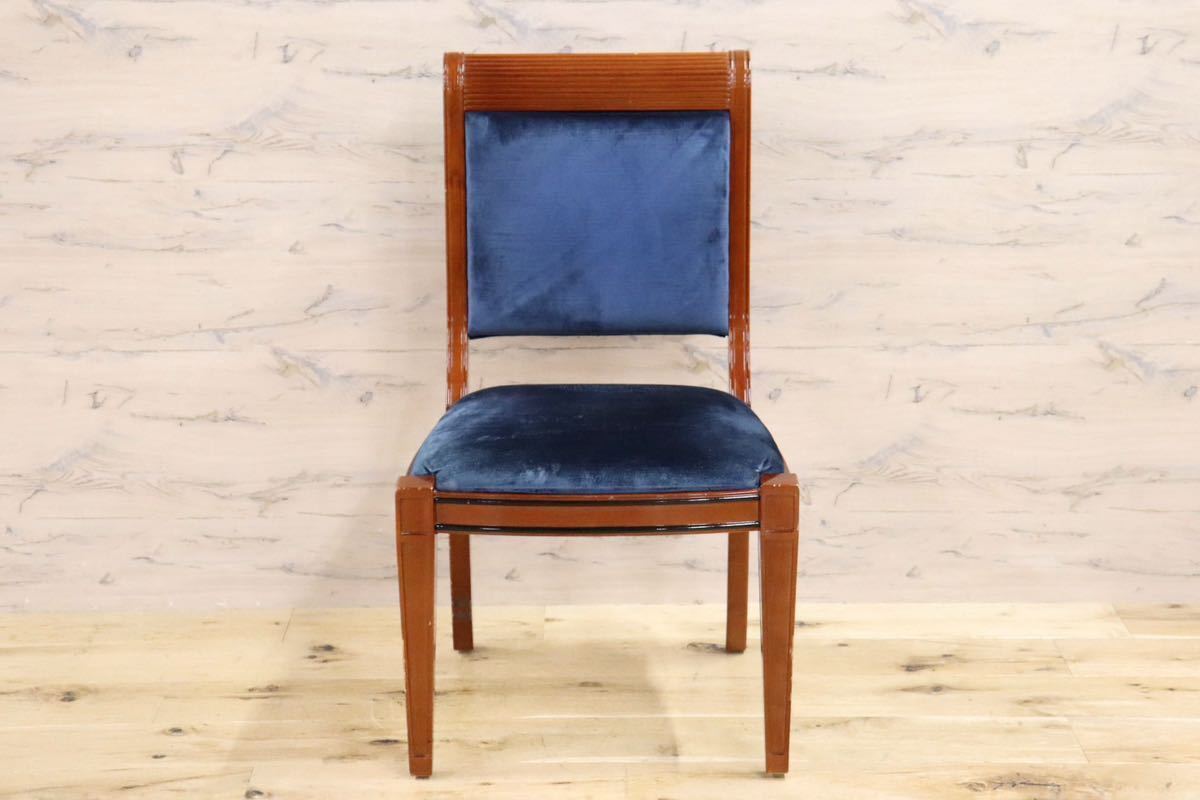 GMGN162○イタリア製 クラシック モダン ダイニングチェア 椅子 アームレスチェ ベロア 西洋 アール・ヌーヴォー