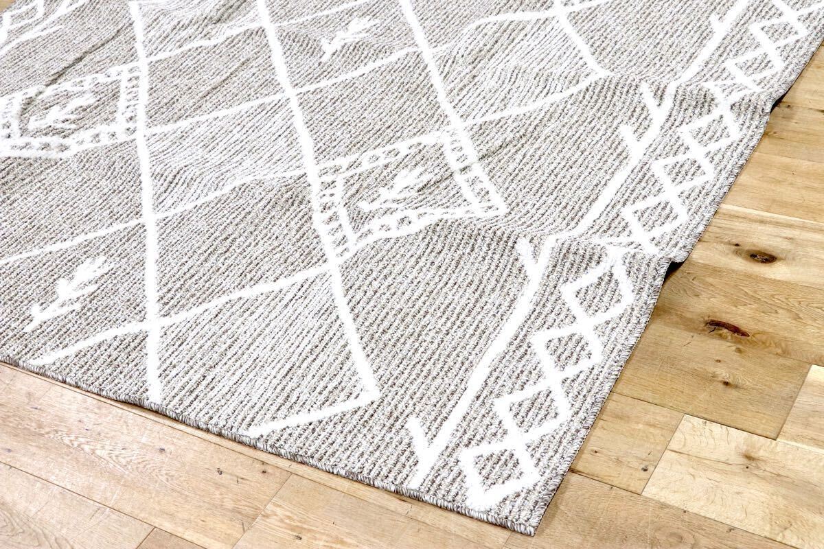 GMHH322G○日本カーペット工業会 カルム ポリプロピレン100% ブラウン ラグ カーペット 絨毯 モデルルーム展示品