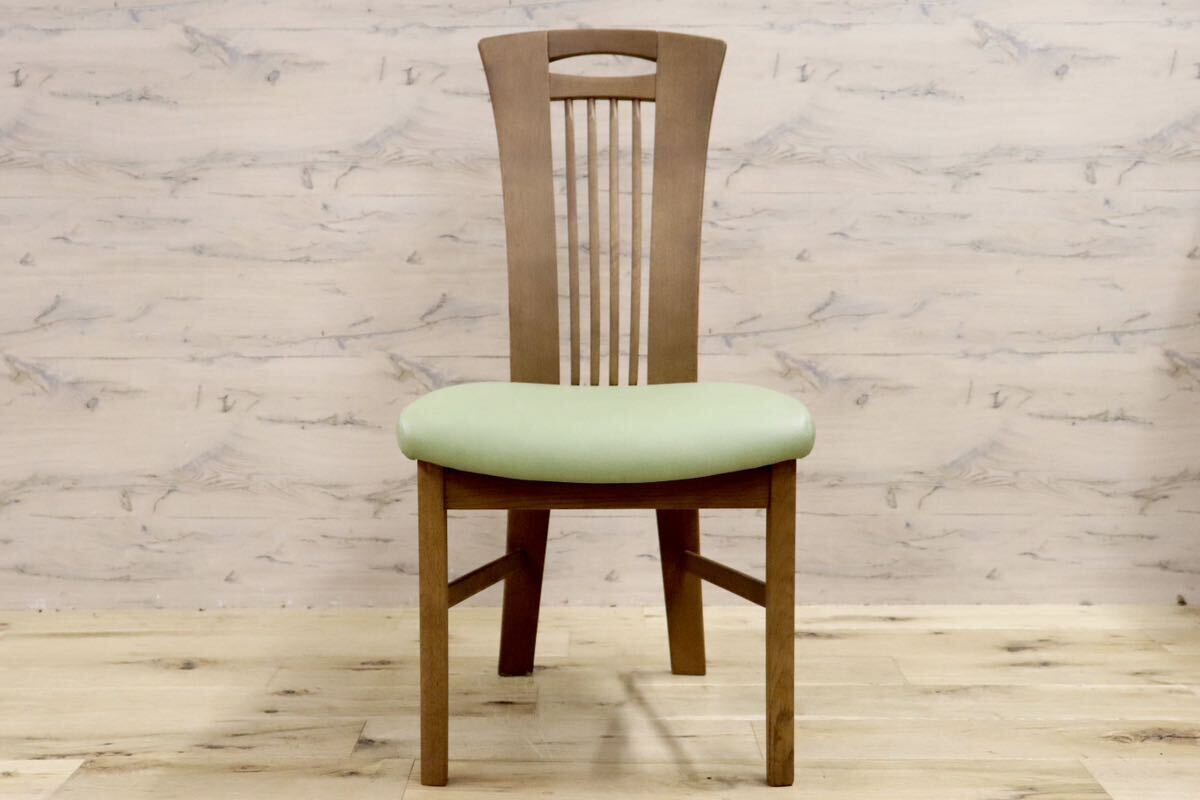 GMHS223C○karimoku / カリモク ダイニングチェア アームレスチェア 椅子 カントリー モダン レトロ オーク 合皮 グリーン 国産家具